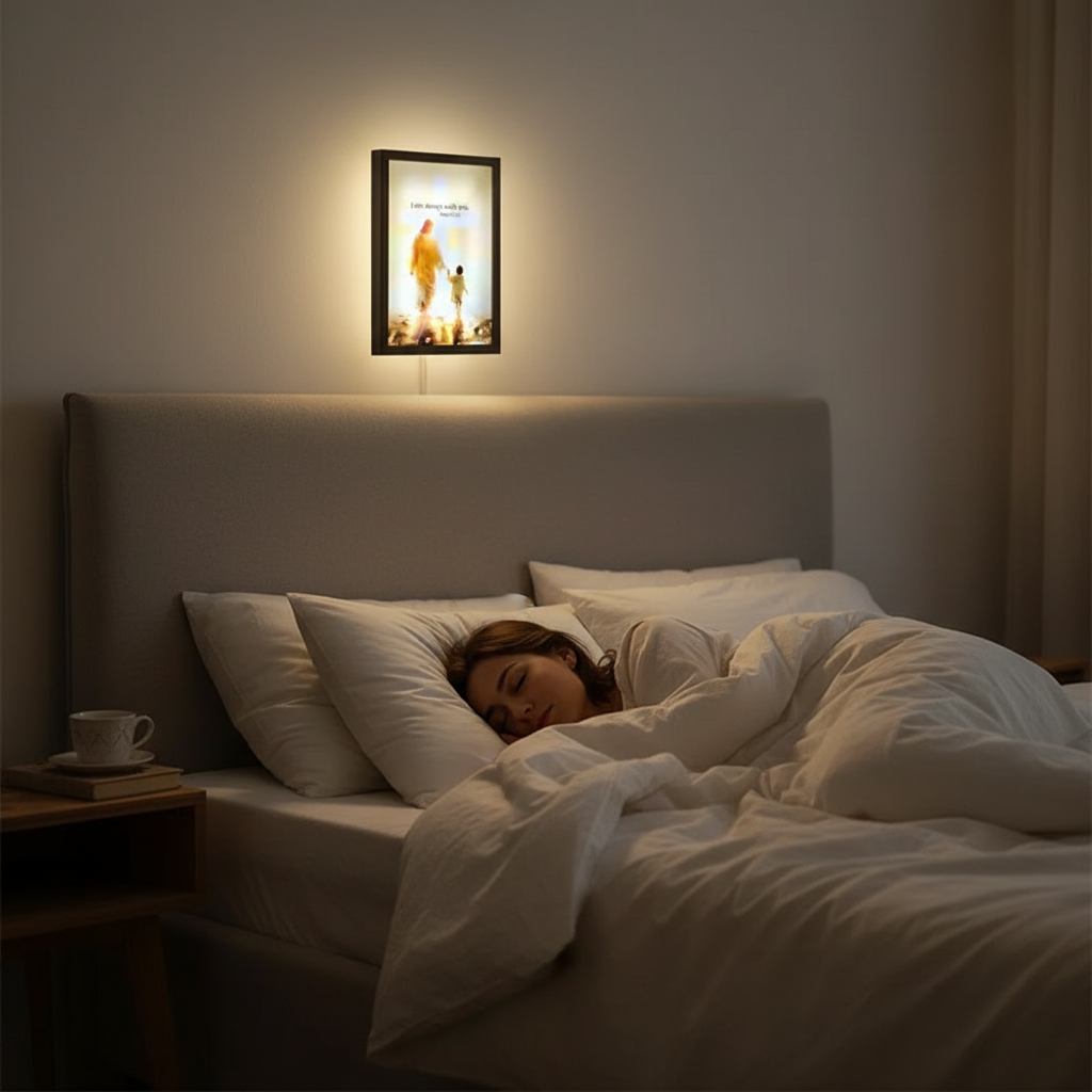 Lampe Tableau Jésus LED 4D Lumineux