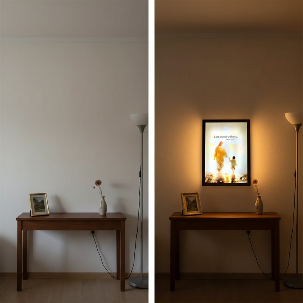 Lampe Tableau Jésus LED 4D Lumineux